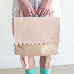 Scalloped Leather Backpack